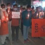अखिल भारतीय विद्यार्थी परिषद द्वारा शांतिपूर्ण ढंग से निकाला गया कैंडल मार्च