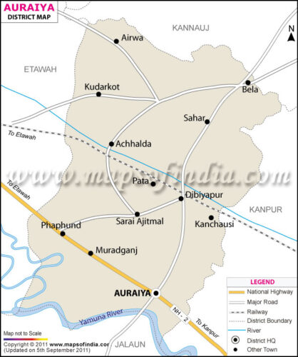 Auraiya District Map